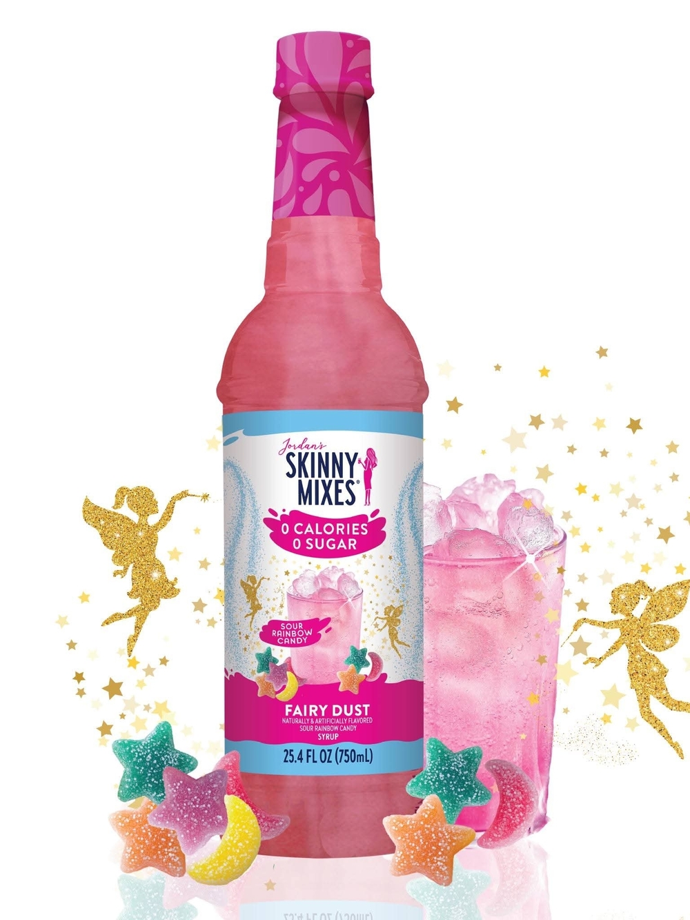 Jordan's Skinny Mixes Fairy Dust Sugar-Free Syrup - Pink